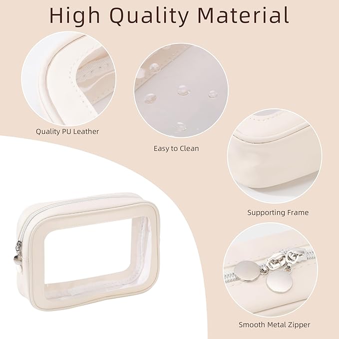 5PCS Diaper Bag Organizer Pouch Set，Clear Organizer Bags,TSA Approved Toiletry Bag,Clear Waterproof Cosmetic Bags with Zipper,Purse Organizer Pouches,Travel Organizer Bags for Woman and Kids