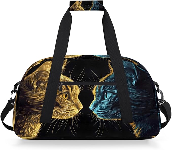 Travel Duffle Bag for travel duffle bag sports Girls Boys Kids Warm Cool Colors Cat Lightweight Overnight Sleepover Weekender Bags Small Dance Gym Sport Bag Teens Carry-On Size Workout Bag
