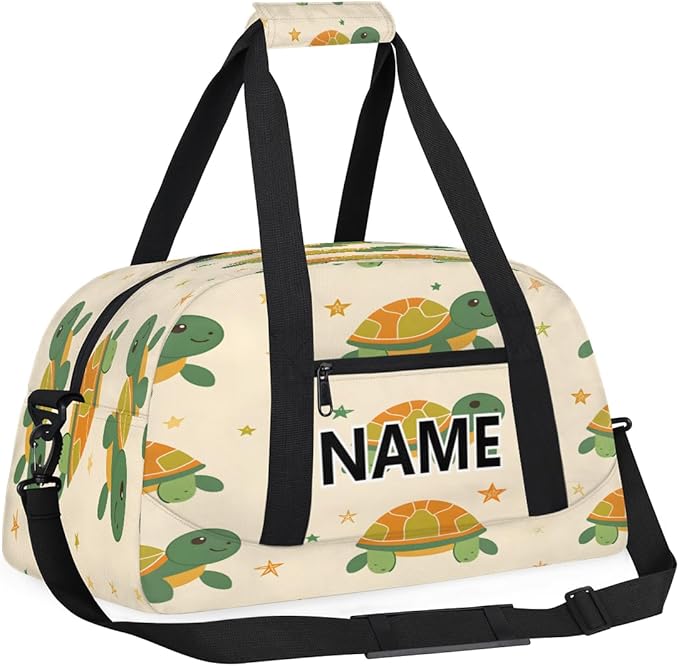 Turtle Mini Gym Bag 18 inch for Women Men Waterproof Custom Cute Travel Duffel Bag Carry On Overnight Tote Nurse Bag for Work Fitness Hiking