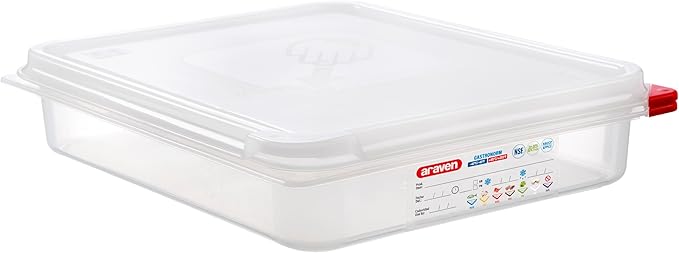 Araven Airtight Container, Food Pan with Lid for Storage in Kitchen and Restaurant, 4.2 Qt, 1 Count, Clear