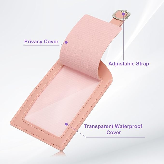 PATIKIL Passport Holder for Travel, Initial Passport Cover and Luggage Tag Set with Alphabet Chenille Letter Patch Travel Wallet Bag Suitcase Identifier for Women Family Travel Pink B