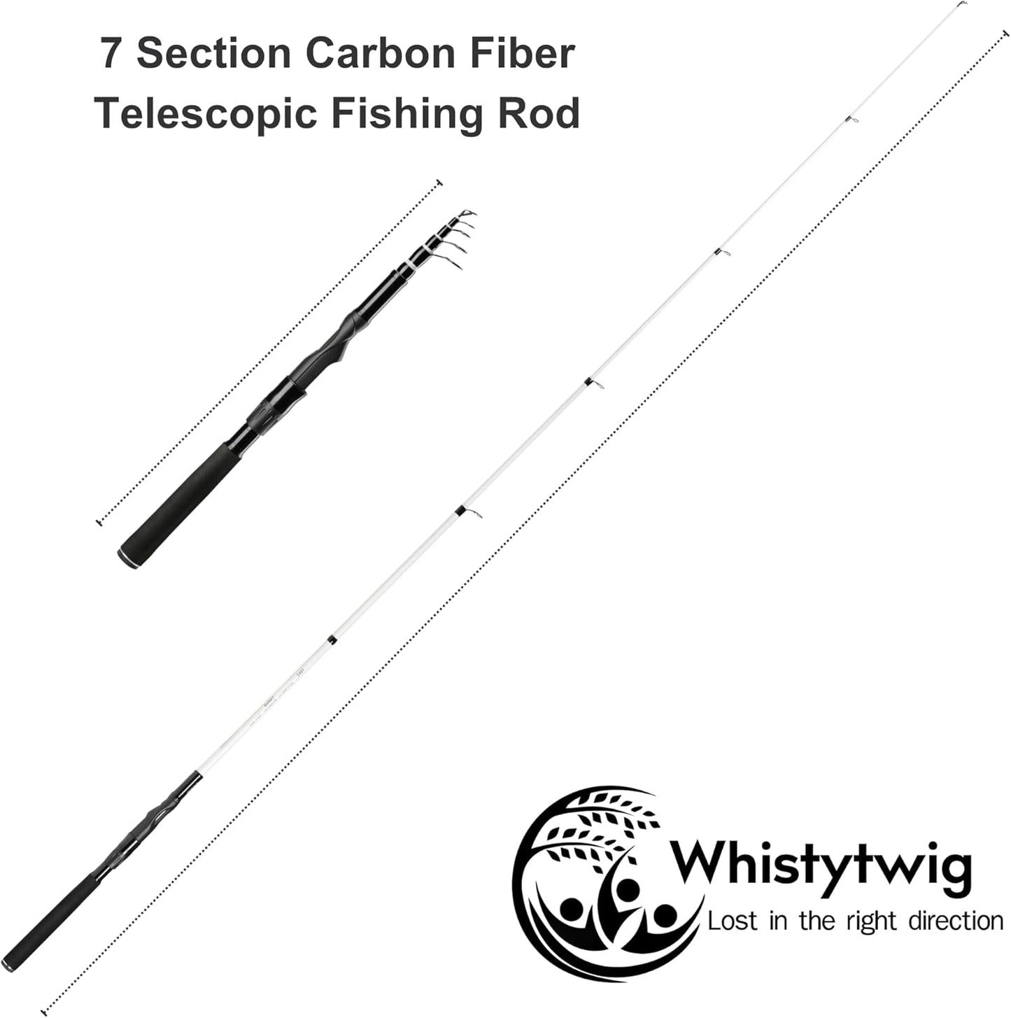 Whistytwig Telescopic Fishing Rod - Versatile Retractable Telescoping Fishing Pole, Collapsible Fishing Rod, Ideal Travel Rod