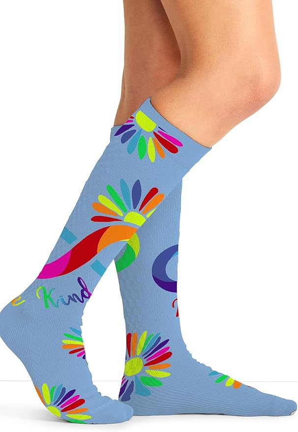 Cherokee Women's 10-15mmHg Compression Socks – Fun Print Knee Highs with Light Support, Soft Feel - PRINTSUPPORT