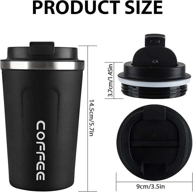 CS COSDDI 12 oz Stainless Steel Vacuum Insulated Tumbler - Coffee Travel Mug Spill Proof with Lid - Coffee Cups for Keep Hot/Ice Coffee,Tea and Beer