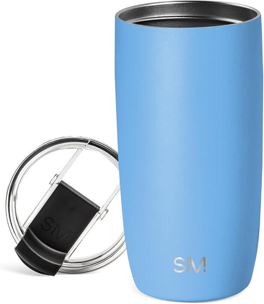 Simple Modern Travel Coffee Mug Tumbler with Flip Lid | Reusable Insulated Stainless Steel Cold Brew Iced Coffee Cup Thermos | Gifts for Women Men Him Her | Voyager Collection | 16oz | Snow Day