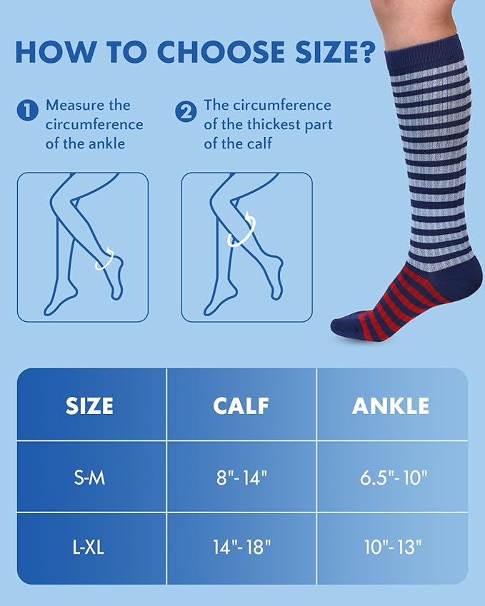 2Packs Compression Socks for Women - 15-20 mmHg Graduated Circulation Support for Nurses, Athletes and Travel