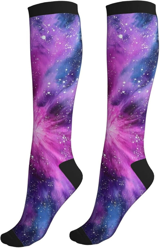 Compression Socks Knee High Circulation Support Socks For Women Men Athletic Running Work Hiking Cycling Travel