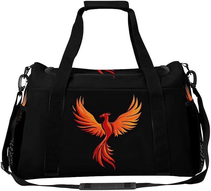 Phoenixes Rising Duffle Bag Gym Bag for Workout Travel Tote with Detachable Straps