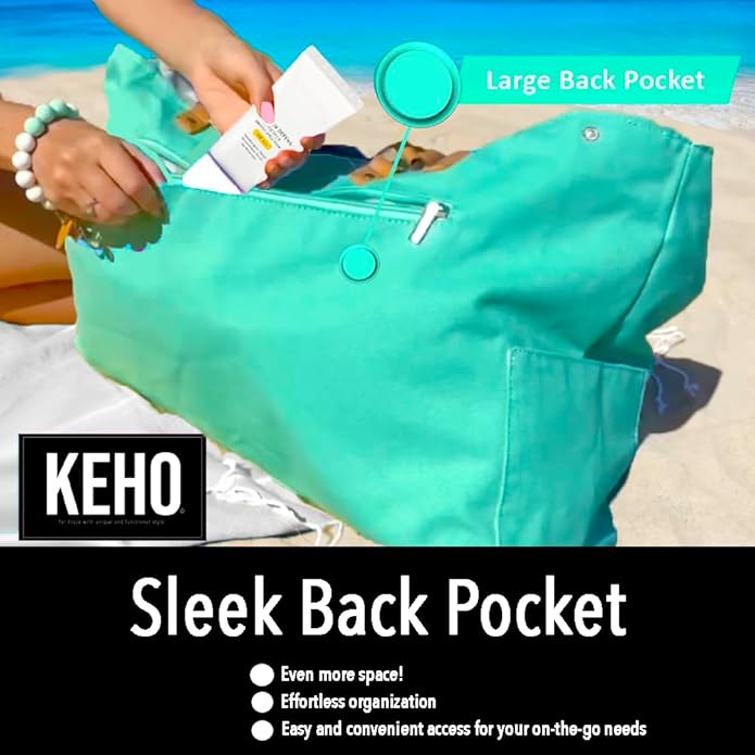 Keho Waterproof Beach Bag with Pockets For Women (Sandproof)