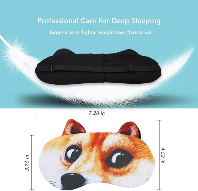 Tphon Sleep Mask for Adult Kids Boys Girls Funny Blindfolds Soft Cute Animal Sleeping Masks with Adjustable Strap for Travel Naps Shift Works Games