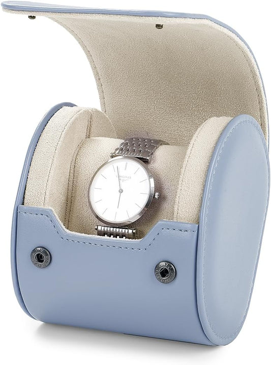 Oirlv Luxury Leather Watch Storage Case Watch Box for Mens Jewelry Organizer Case Jewelry Gift Box for Birthday Fathers Day Anniversary(1 slot, Sky Blue)