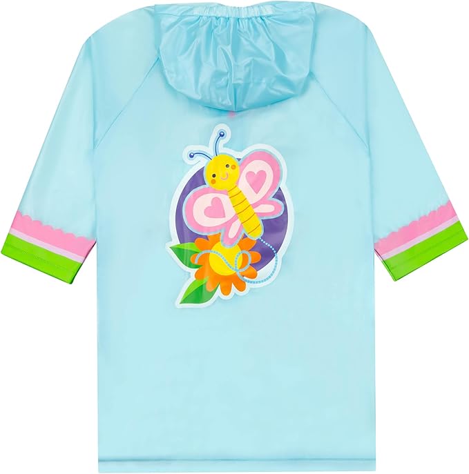 Puddle Play Kids Waterproof Hooded Rain Slicker – Lightweight Outwear Jacket in Fun Designs, Sizes 2-9 Years