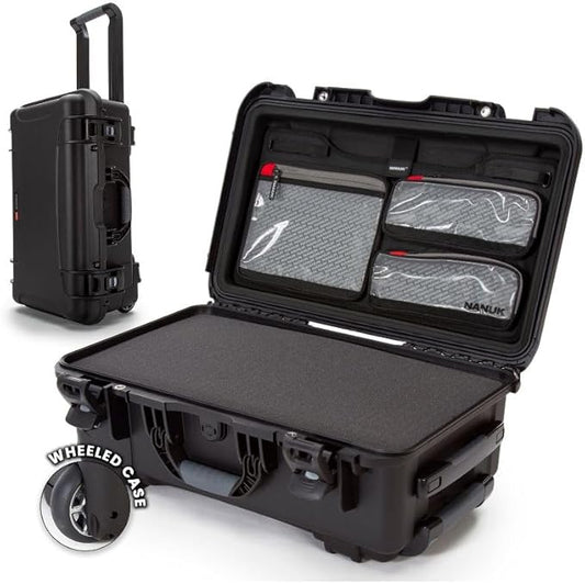 NANUK 935 Hard Case with Cubed Foam and Lid Organizer – Waterproof Protective Equipment Case with Wheels, 22” x 14” x 9” – Dustproof, Airline Carry-On Approved – Black