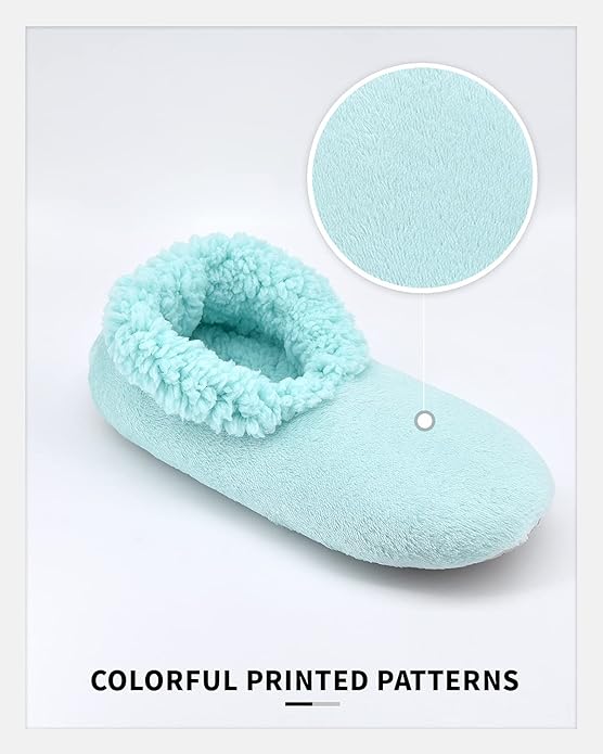 Panda Bros Slipper Socks for Women Grippers, Fuzzy Cozy Fleece Slipper Socks, Soft, Warm House Slippers