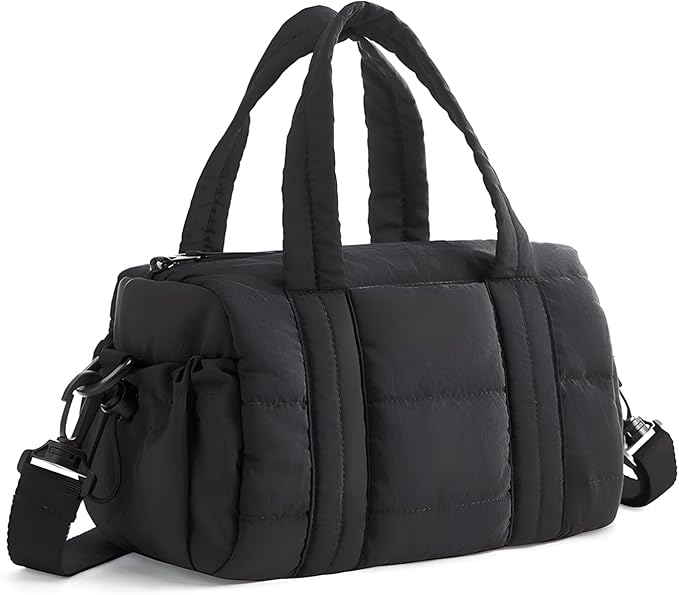 Elegant Mini Gym and Duffle Bag for Women, Detachable Crossbody Strap, 5L Small Shoulder Bag (9.84x5.9x5.9 Inches) (black)