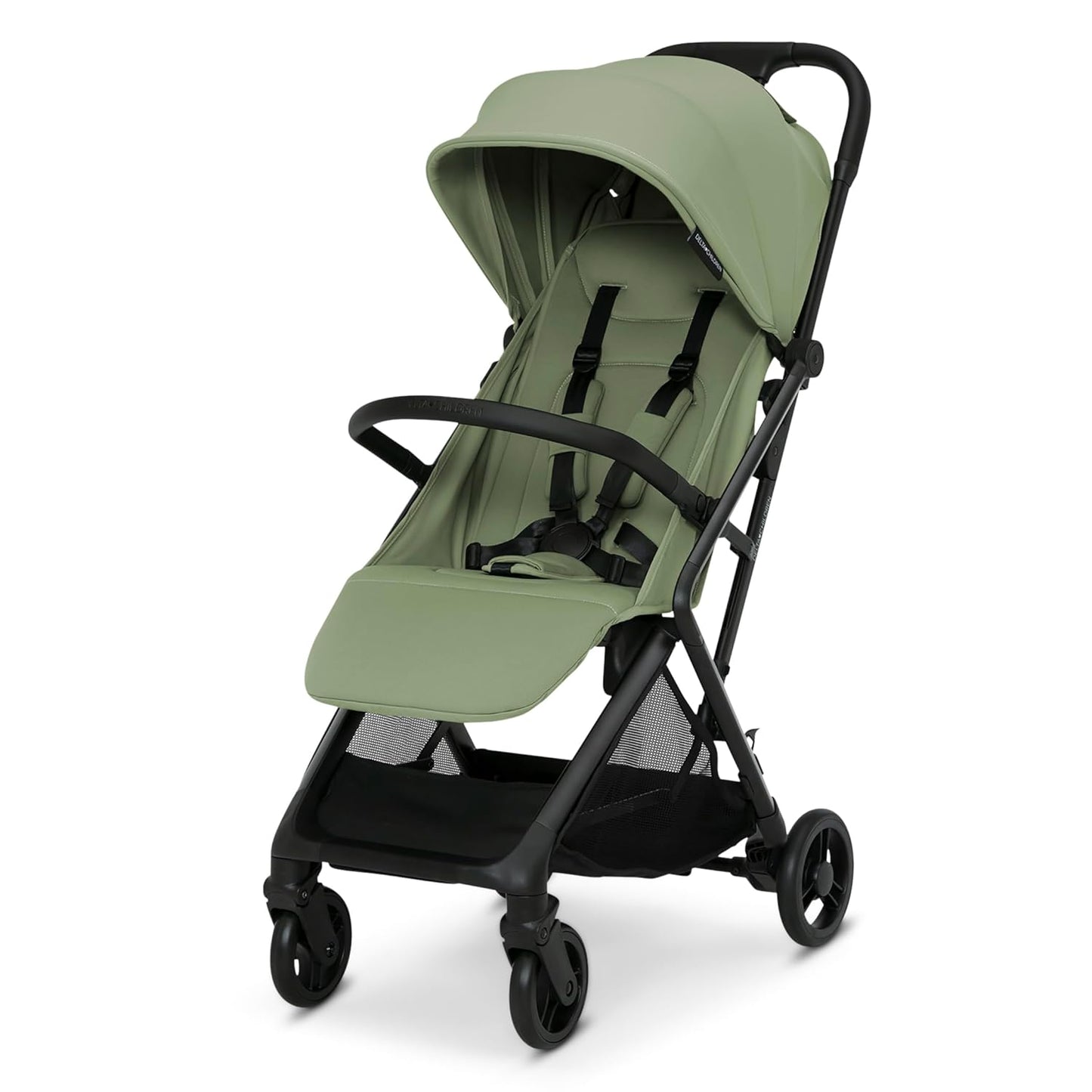 Delta Children Icon Ultra Compact Lightweight Everyday & Travel Stroller - One-Hand Fold - Only 15.6 lbs- Fits in Overhead Compartments - Greenguard Gold Certified - Multi-Position Recline, Sage Green