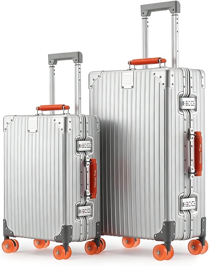 Aluminum Luggage Set（20/28）– 2026 Upgrade Zipperless Suitcase with TSA Lock, 360° Silent Spinner Wheels – Premium Aluminum-Magnesium Alloy Suitcase for Modern Travelers