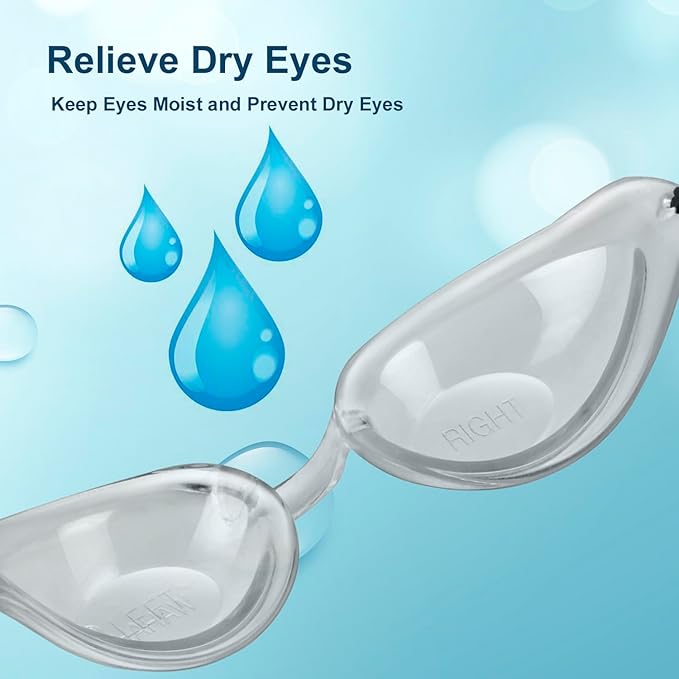 Hydrating Dry Eye Relief Sleep Mask, CPAP Moisture Eye Mask for Sleeping, Best Sleep Eye Mask for Woman Man (Transparent)