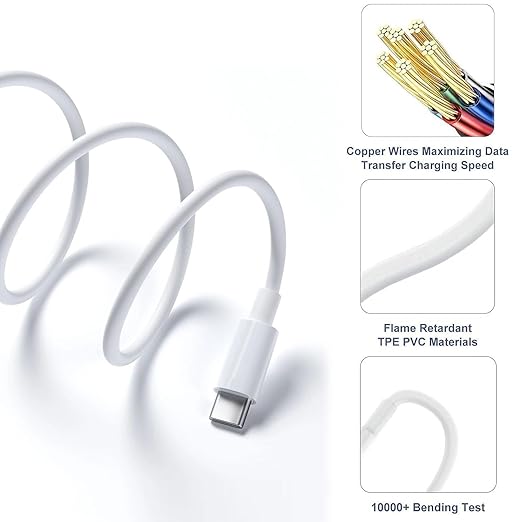 Short USB C Car Carplay Cable, 20 inch USB A to USB C Cable for iPhone 15/16/16E/17E Pro Max,15 16 Plus,Air,iPad 10th Gen,iPad Pro 12.9/11, Air 5th/4th Gen Charger Cord,Phone Car Charging Cord(1.5ft)