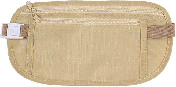 Thin Profile Money Belt Secure Travel Belt Bag Hidden Blocking Wallets Anti-Theft Passport Pouch Pack Small Travel Wall