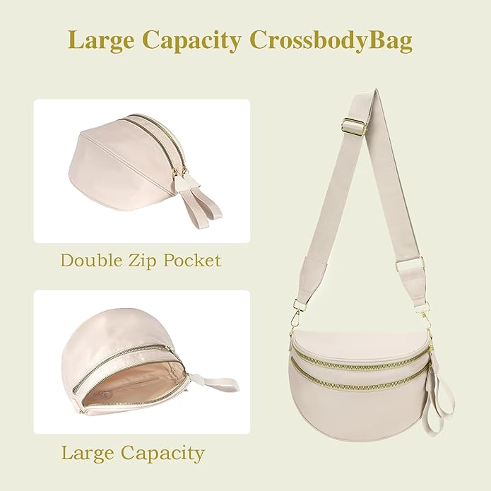 Crossbody Bags For Women,Waterproof Oxford Bum Bag with Adjustable Strap,Large Capacity Travel Purse