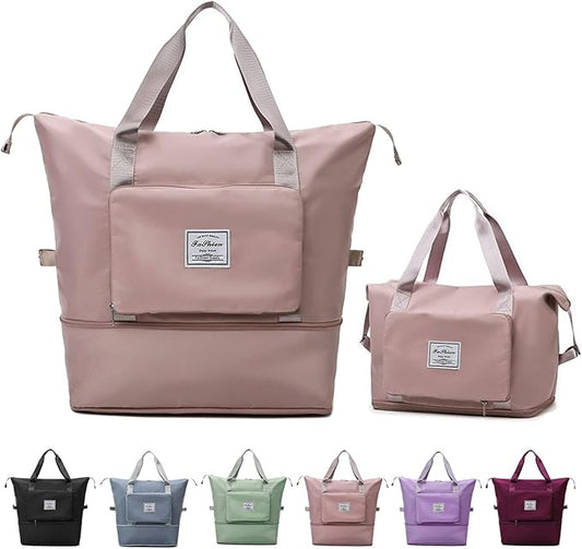 Large Capacity Travel Bag, Foldable Travel Bag, Expandable Travel Duffel Bag, Collapsible Waterproof Large Capacity Travel Handbag, Overnight Bag for Women and Man