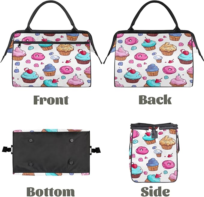 Ice Cream Cake Overnight Weekender Bag for Women Men Travel Duffel Bags Waterproof Luggage Carry on Sports Yoga Gym Bag
