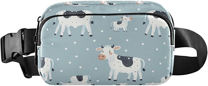 Kawaii Cow Fanny Pack for Women Men Water Resistant Fashion Waist Packs with Adjustable Strap Belt Bag for Travel Workout Jogging Hiking 21219054