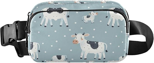 Kawaii Cow Fanny Pack for Women Men Water Resistant Fashion Waist Packs with Adjustable Strap Belt Bag for Travel Workout Jogging Hiking 21219054