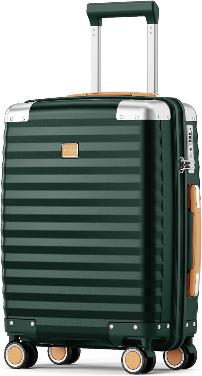 Joyway 20 Inch Carry On Luggage Airline Approved, PP Hardside Carry On Suitcase with Spinner Wheels and TSA Lock, Lightweight Luggage with Anti-Collision Corner (Green, 20 Inch)
