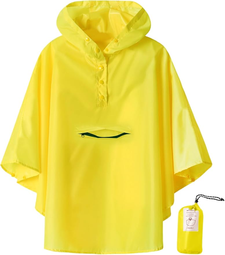 SaphiRose Lightweight Kids Rain Poncho Jacket Waterproof Outwear Rain Coat