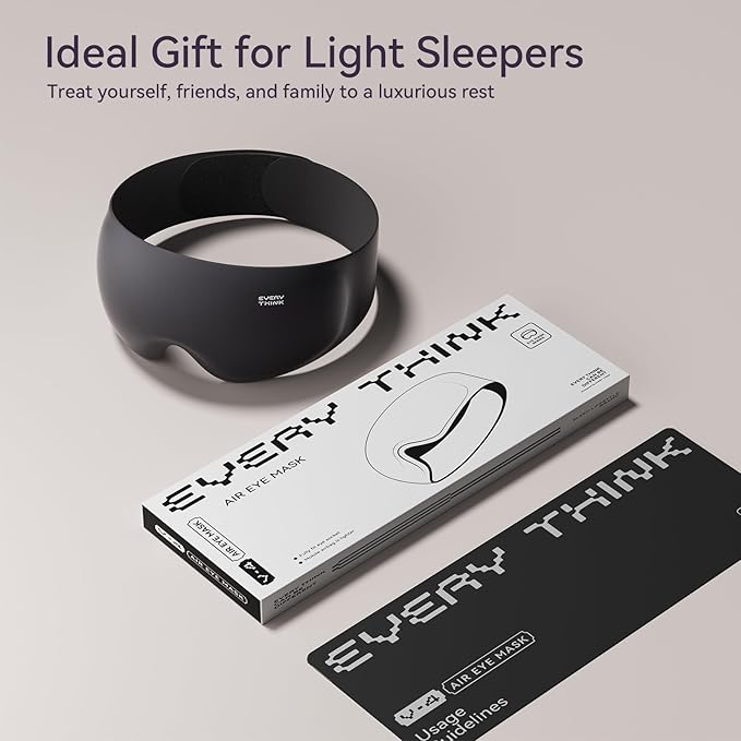 Ultimate Comfort Sleep Mask for Side Sleepers - 3D Zero Pressure & 100% Light Blocking Eye Mask for Sleeping, Adjustable & Breathable for Women Men, Travel Essentials (Black)