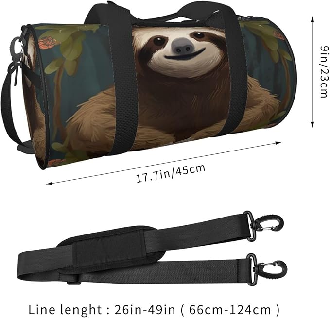 Travel Duffel Bag Lightweight Carry On Weekender Overnight Bags Sloth Sports Tote Gym Backpack with Adjustable Strap Hospital Bags Foldable Luggage Bag for Women Men