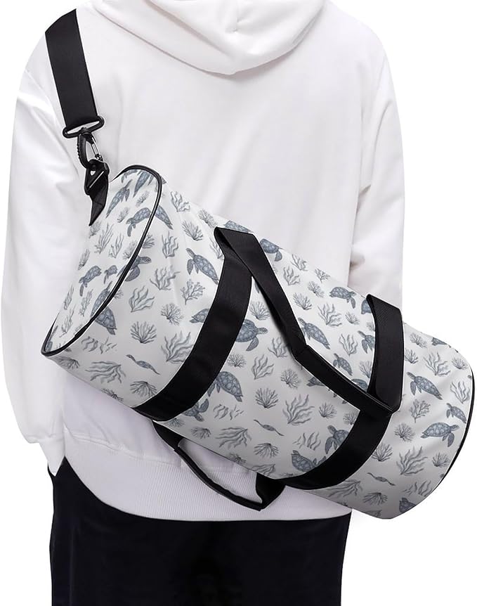 Workout Lightweight Duffel Bags Sea Turtle Durable Travel Gym Sports Bag Carry On Weekender Overnight Bag