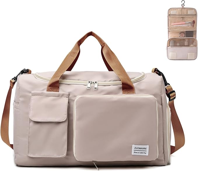 Small Gym Bag for Women, Travel Duffle Bag Carry On Weekender Bag with Shoe Compartment