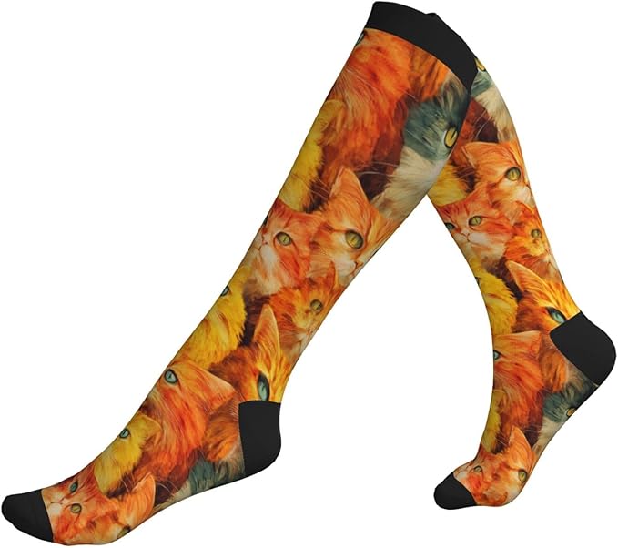 Compression Socks Knee High Circulation Support Socks For Women Men Athletic Running Work Hiking Cycling Travel
