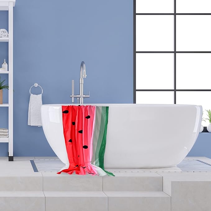 LIVILAN Watermelon Beach Towel, 30"x60", Oversized, Lightweight, Quick Dry, Sand Free, Perfect for Kids, Girls, Women, Watermelon Design, Ideal Swim, Bath, Pool Towel, Unique Watermelon Gifts