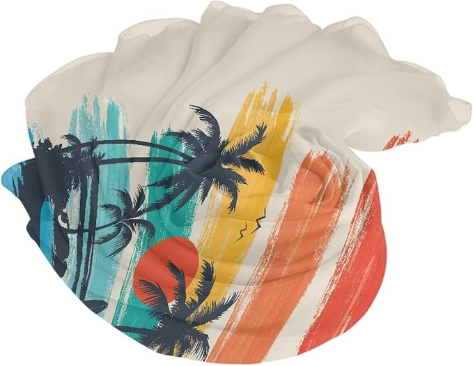 Graffiti Sunset Island Print Beach Towel - Thin Lightweight Quick Dry Beach Towel 66x44 Inches Sandproof Pool Towels, Microfiber Compact for Travel Swimming Bath for Women Men (Size S)