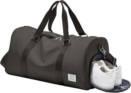 Gym Bag for Women Men with Shoe Compartment,Small Travel Duffle Bags for Traveling Overnight Weekender Bag Personal Item Travel Bag Large Sport Bag Workout Bag Coffee Brown