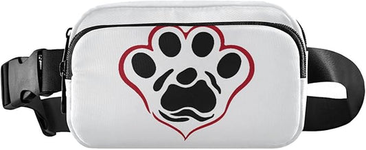 Heart with Paw Fanny Pack for Women Men Water Resistant Fashion Waist Packs with Adjustable Strap Belt Bag for Travel Workout Jogging Hiking 21217968
