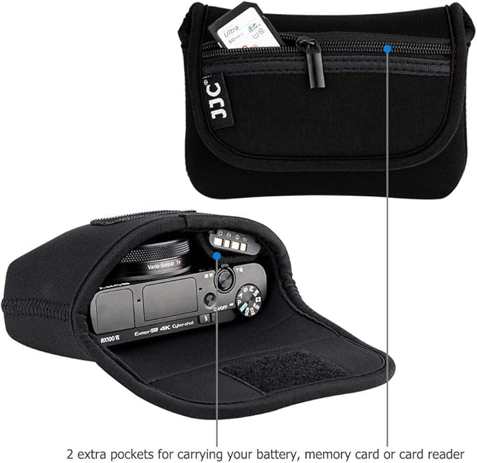 JJC Compact Camera Case Travel Pouch Sleeve for Canon G7X G9X G5X SX740 SX620 Sony ZV-1 II ZV1 ZV-1F ZV1F RX100 VII VI VA IV Olympus TG-7 TG-6 TG-5 TG-4 Fuji XP140 XP130 XP90 Ricoh GR IV III II & More