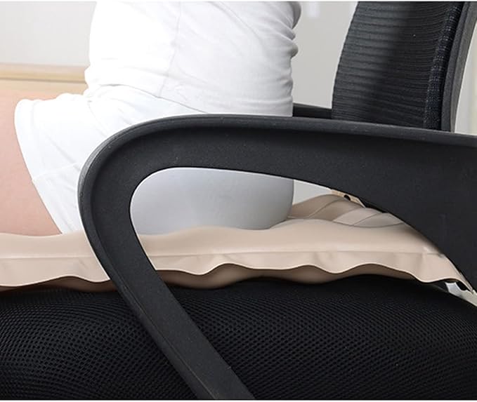 Inflatable Seat Cushions for Pressure Relief, Wheelchair Air Cushion for Bed Sore, Comfortable Waffle Pads, Cream 17x17inch
