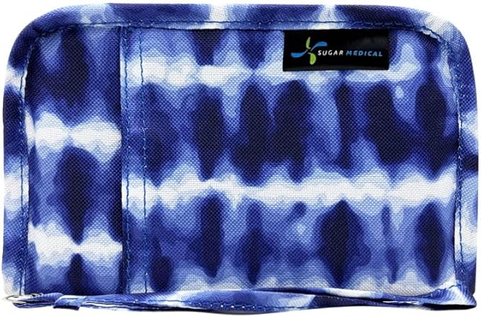 Sugar Medical Diabetes Supply Case | Medical Supplies Travel Bag | Glucose Meter Organizer | Diabetic Care Products | Glucometer Kit (Blue Tie Dye)