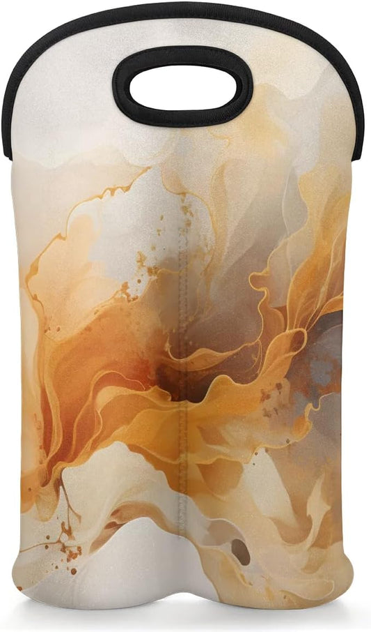 Wine Carrier Tote Personalized Bag for 2 Bottles - Neoprene Wine Bottle Holder with Carry Handle, Wine Protective Bag Insulated Bag Beer Cans Water Bottle Holder for Travel Picnic,Style8