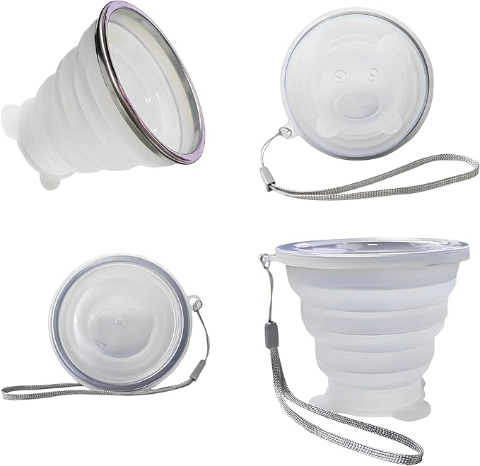 Collapsible Cups-Silicone Foldable Expandable Folding Drinking Cup-Reusable Portable MugsCup Lightweight-Cup For Travel, Camping, Hiking, Holiday Vacation, Outdoor Sports
