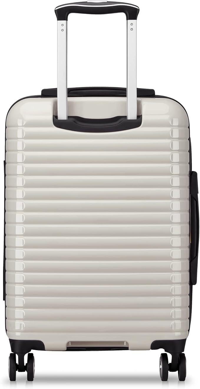 DELSEY PARIS Cruise 3.0 Hardside Expandable Luggage with Spinner Wheels, Glossy Ivory, Carry on 20 Inch