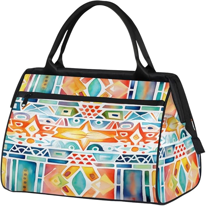 Colorful Patterns Overnight Weekender Bag for Women Men Travel Duffel Bags Waterproof Luggage Carry on Sports Yoga Gym Bag