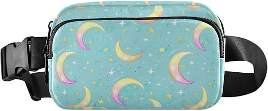 Gradient Moons Star Fanny Pack for Women Men Water Resistant Fashion Waist Packs with Adjustable Strap Belt Bag for Travel Workout Jogging Hiking 21219043