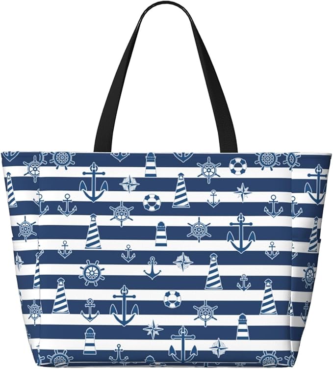 Beach Tote Bag for Women Beach Bag Waterproof and Sandproof Tote Bag with Wet Bag Large Travel Bag for Weekend Travel