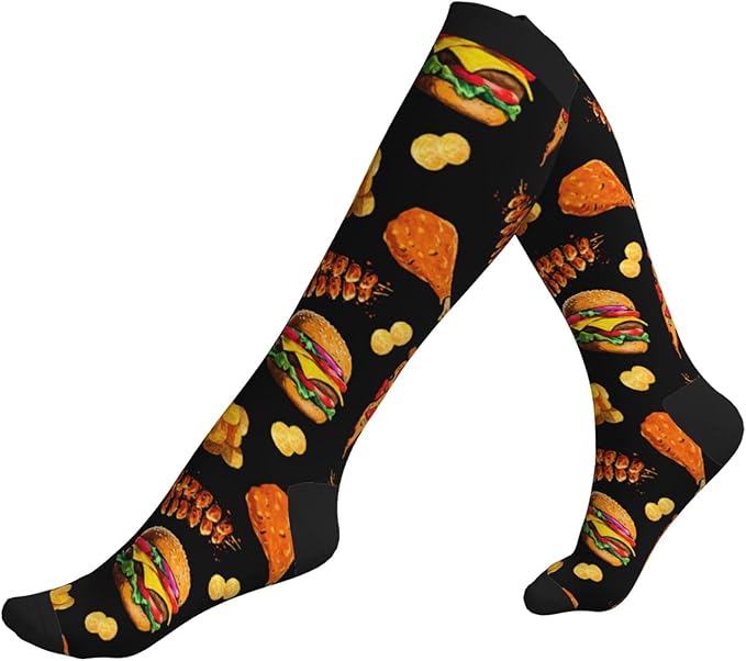 Compression Socks Knee High Circulation Support Socks For Women Men Athletic Running Work Hiking Cycling Travel